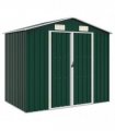 vidaXL Garden Shed Green 205x129x183 cm Galvanised Steel