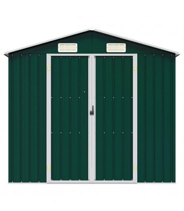 vidaXL Garden Shed Green 205x129x183 cm Galvanised Steel