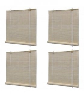 vidaXL Bamboo Roller Blinds 4 pcs 120x160 cm Natural — Size: 120 x 160 cm (4 pcs)