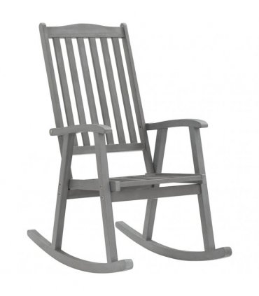 vidaXL Rocking Chair | Grey | Solid Acacia Wood | Standard | Durable