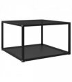 vidaXL Coffee Table | Black | Tempered glass, powder-coated steel | 60x60 cm — Size: 60 x 60 x 35 cm