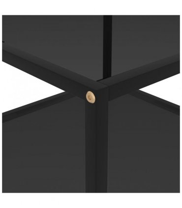 vidaXL Coffee Table | Black | Tempered glass, powder-coated steel | 60x60 cm — Size: 60 x 60 x 35 cm