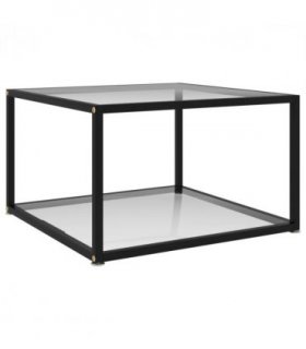 vidaXL Coffee Table Transparent 60x60x35 cm Tempered Glass — Size: 60 x 60 x 35 cm