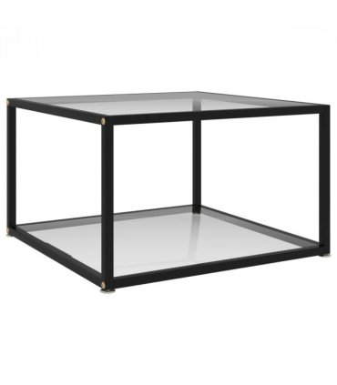 vidaXL Coffee Table Transparent 60x60x35 cm Tempered Glass — Size: 60 x 60 x 35 cm