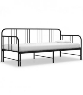 vidaXL Sofa Bed Frame | Black | Powder-coated metal | 200 x 90 cm mattress size
