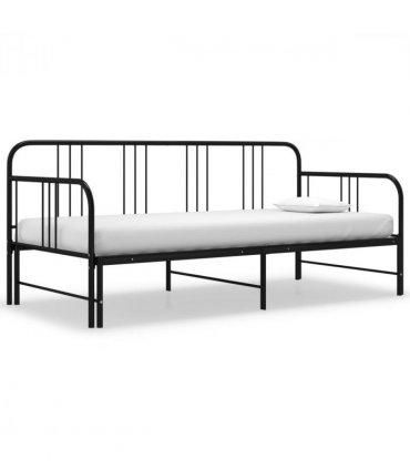 vidaXL Sofa Bed Frame | Black | Powder-coated metal | 200 x 90 cm mattress size