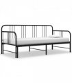 vidaXL Sofa Bed Frame | Black | Powder-coated metal | 200 x 90 cm mattress size