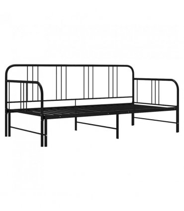 vidaXL Sofa Bed Frame | Black | Powder-coated metal | 200 x 90 cm mattress size