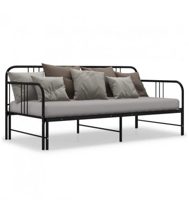 vidaXL Sofa Bed Frame | Black | Powder-coated metal | 200 x 90 cm mattress size