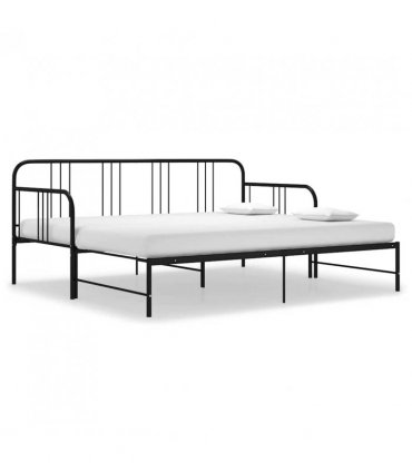vidaXL Sofa Bed Frame | Black | Powder-coated metal | 200 x 90 cm mattress size