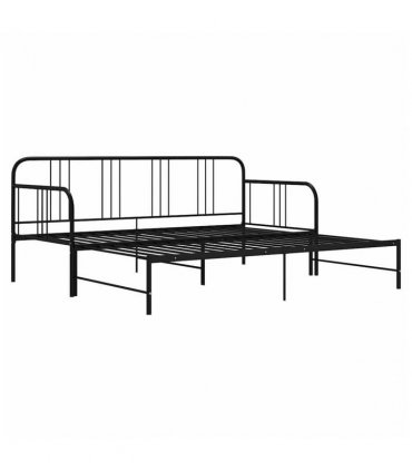 vidaXL Sofa Bed Frame | Black | Powder-coated metal | 200 x 90 cm mattress size