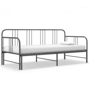 vidaXL Sofa Bed Frame | Grey | Powder-coated metal | 90x200cm