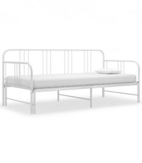 vidaXL Sofa Bed Frame | White | Metal | 200 x 90 cm mattress needed