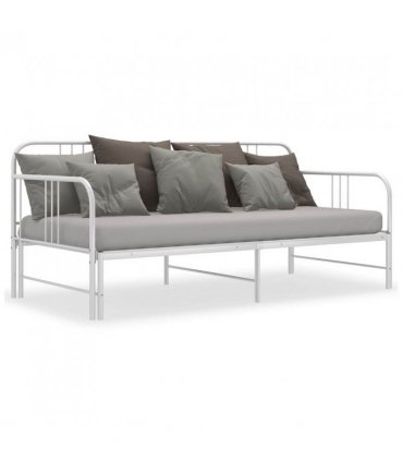 vidaXL Sofa Bed Frame | White | Metal | 200 x 90 cm mattress needed