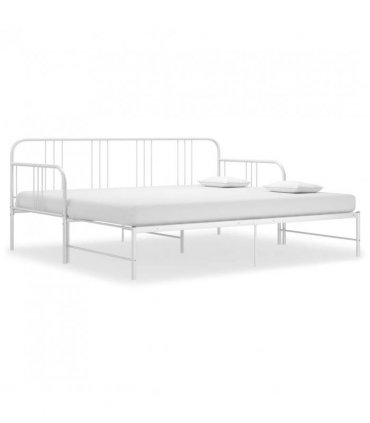 vidaXL Sofa Bed Frame | White | Metal | 200 x 90 cm mattress needed
