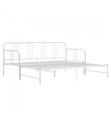 vidaXL Sofa Bed Frame | White | Metal | 200 x 90 cm mattress needed