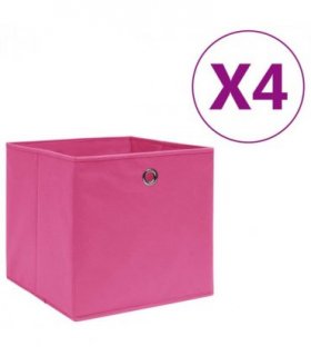 vidaXL Storage Boxes 4 pcs Non-woven Fabric 28x28x28 cm Pink