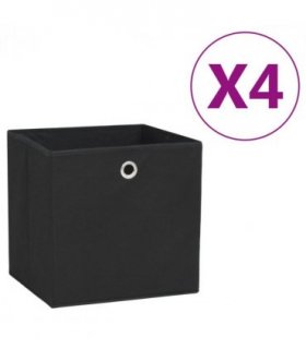 vidaXL Storage Boxes 4 pcs Non-woven Fabric 28x28x28 cm Black
