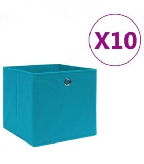 vidaXL Storage Boxes 10 pcs Non-woven Fabric 28x28x28 cm Baby Blue