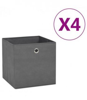 vidaXL Storage Boxes 4 pcs Non-woven Fabric 28x28x28 cm Grey