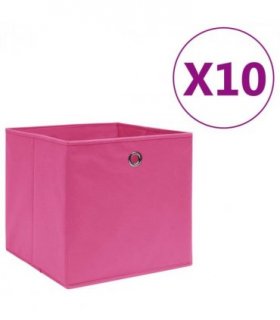 vidaXL Storage Boxes 10 pcs Non-woven Fabric 28x28x28 cm Pink