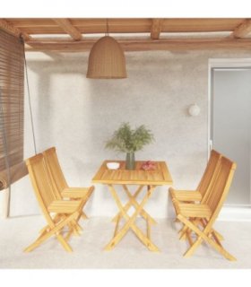 vidaXL Garden Dining Set | Warm Brown — Model: without armrest