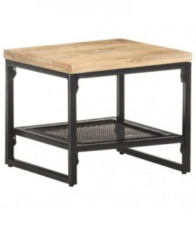 vidaXL Side Table 40x40x35 cm Solid Mango Wood — Colour: Black