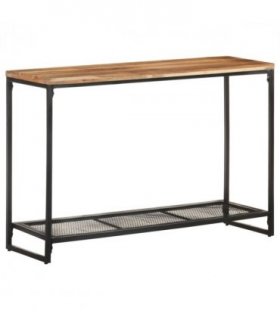 vidaXL Console Table 110x35x75 cm Solid Acacia Wood — Colour: Black