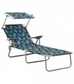 vidaXL Outdoor Sunbed | Leaf print | Steel frame | One size | Foldable — Colour: leaf pattern