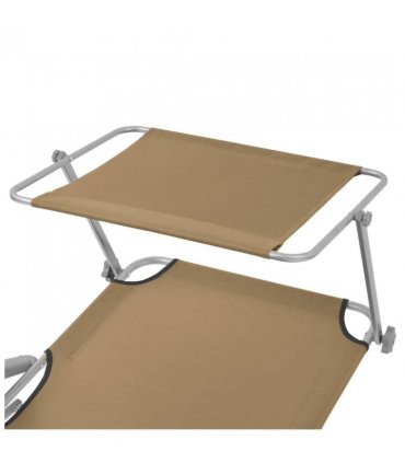 vidaXL Sunlounger | Taupe | Powder-coated steel, Oxford fabric | Medium
