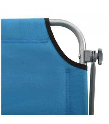 vidaXL Outdoor Sunbed | Blue | Powder-coated steel, fabric | Standard | Foldable