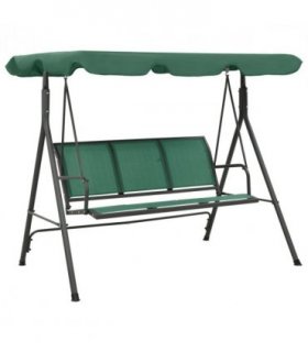 vidaXL Garden Swing Bench Green 170 cm Textilene and Steel