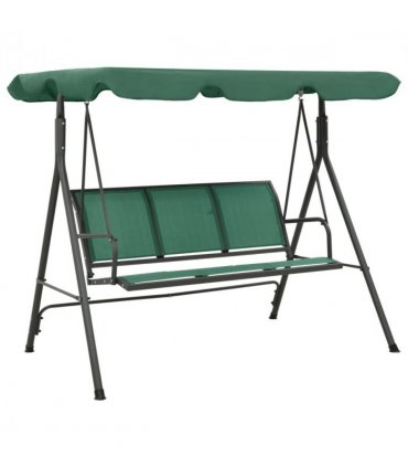 vidaXL Garden Swing Bench Green 170 cm Textilene and Steel