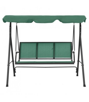 vidaXL Garden Swing Bench Green 170 cm Textilene and Steel