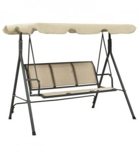 vidaXL Garden Swing Chair with Canopy Anthracite and Sand