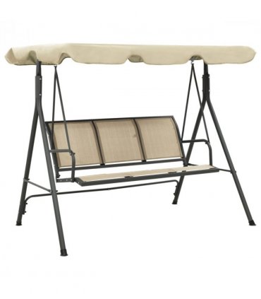 vidaXL Garden Swing Chair with Canopy Anthracite and Sand
