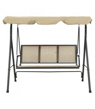 vidaXL Garden Swing Chair with Canopy Anthracite and Sand