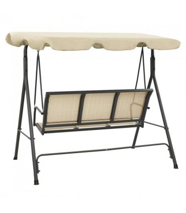 vidaXL Garden Swing Chair with Canopy Anthracite and Sand