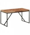 vidaXL Dining Table 140x70x76 cm Solid Acacia and Mango Wood — Colour: black, Size: 140 x 70 x 76 cm