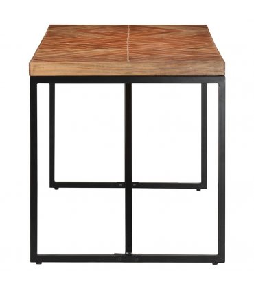 vidaXL Dining Table 140x70x76 cm Solid Acacia and Mango Wood — Colour: black, Size: 140 x 70 x 76 cm