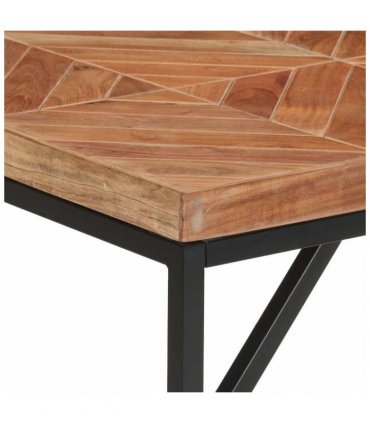 vidaXL Dining Table 140x70x76 cm Solid Acacia and Mango Wood — Colour: black, Size: 140 x 70 x 76 cm