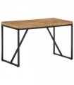 vidaXL Dining Table 120x60x76 cm Solid Acacia and Mango Wood — Colour: black, Size: 120 x 60 x 76 cm