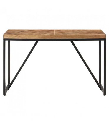 vidaXL Dining Table 120x60x76 cm Solid Acacia and Mango Wood — Colour: black, Size: 120 x 60 x 76 cm