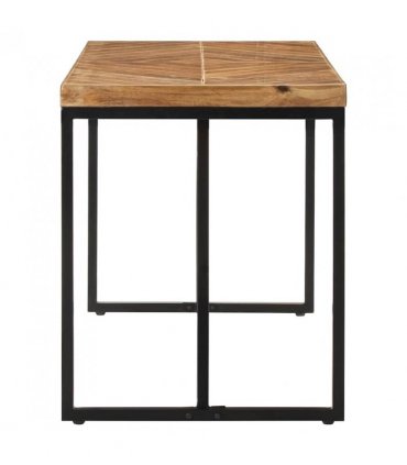 vidaXL Dining Table 120x60x76 cm Solid Acacia and Mango Wood — Colour: black, Size: 120 x 60 x 76 cm