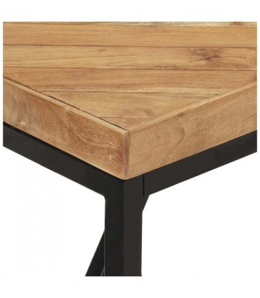vidaXL Dining Table 120x60x76 cm Solid Acacia and Mango Wood — Colour: black, Size: 120 x 60 x 76 cm