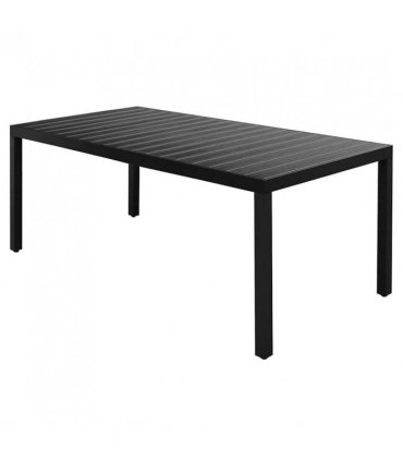 vidaXL Dining Set | Black | WPC, Aluminium, PVC Rattan, Steel | 9-piece set — Size: 184.5 cm table length