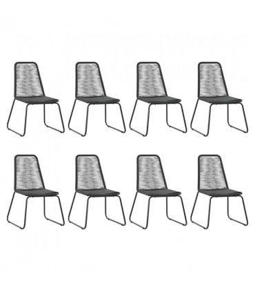 vidaXL Dining Set | Black | WPC, Aluminium, PVC Rattan, Steel | 9-piece set — Size: 184.5 cm table length