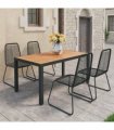 vidaXL Dining Set | Black and Brown — Size: 150 cm table length