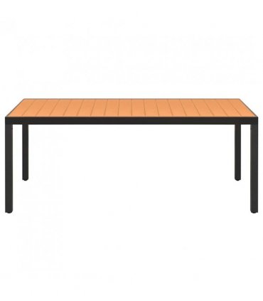 vidaXL Dining Set | Black and Brown — Size: 184.5 cm table length