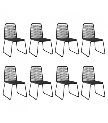 vidaXL Dining Set | Black and Brown — Size: 184.5 cm table length